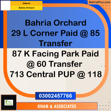 Residential Plot for Sale in Bahria Orchard, Lahore - (BP-282387)