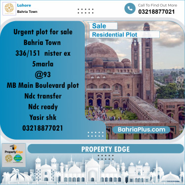 Residential Plot for Sale in Bahria Town, Lahore - (BP-282499)