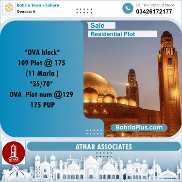 10 Marla Residential Plot for Sale in Overseas A -  Bahria Town, Lahore - (BP-282506)