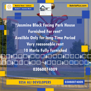 Residential House for Rent in Sector C - Jasmine Block -  Bahria Town, Lahore - (BP-282645)