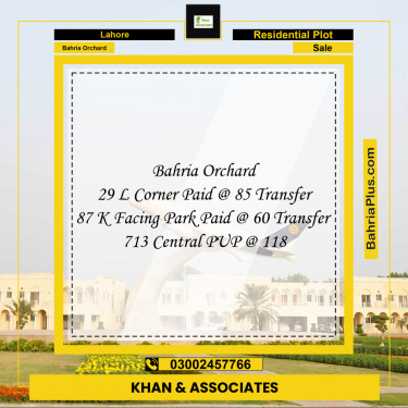 Residential Plot for Sale in Bahria Orchard, Lahore - (BP-282669)