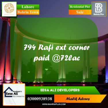 Residential Plot for Sale in Bahria Town, Lahore - (BP-282705)