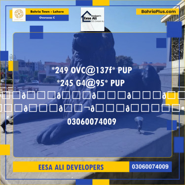 Residential Plot for Sale in Overseas C -  Bahria Town, Lahore - (BP-282719)