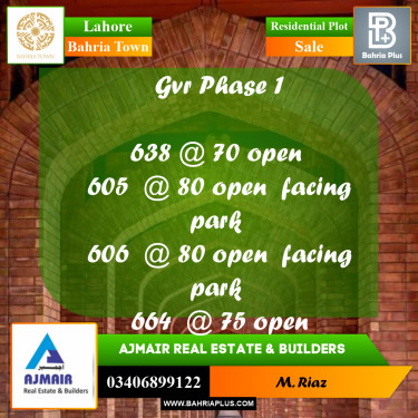 5 Marla Residential Plot for Sale in Bahria Town, Lahore - (BP-282796)