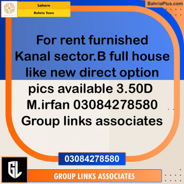 Residential House for Rent in Bahria Town, Lahore - (BP-282803)