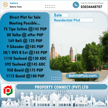 Residential Plot for Sale in Bahria Town, Lahore - (BP-282910)