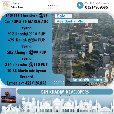 Residential Plot for Sale in Bahria Town, Lahore - (BP-282963)