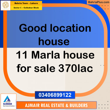 11 Marla Residential House for Sale in Sector C - Gulbahar Block -  Bahria Town, Lahore - (BP-283065)
