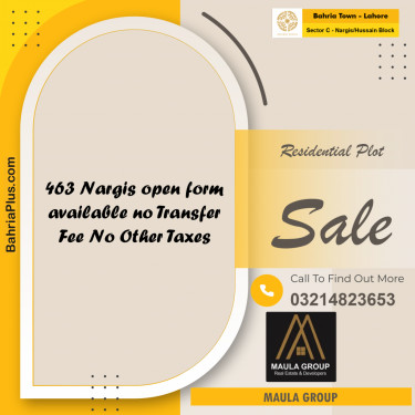 10 Marla Residential Plot for Sale in Sector C - Nargis/Hussain Block -  Bahria Town, Lahore - (BP-283092)