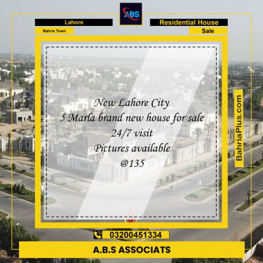 5 Marla Residential House for Sale in Bahria Town, Lahore - (BP-283121)