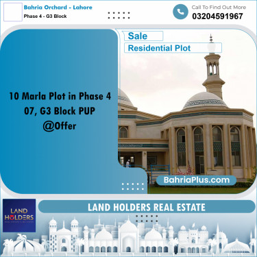10 Marla Residential Plot for Sale in Phase 4 - G3 Block -  Bahria Orchard, Lahore - (BP-283144)