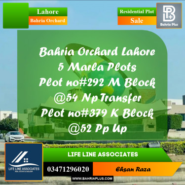 5 Marla Residential Plot for Sale in Bahria Orchard, Lahore - (BP-283233)