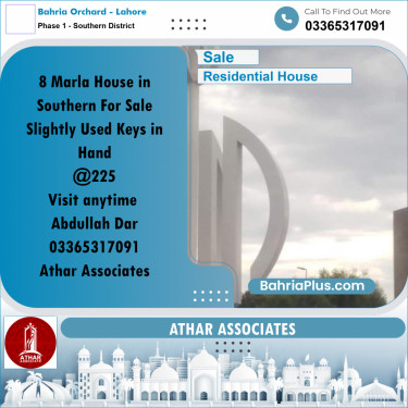 8 Marla Residential House for Sale in Phase 1 - Southern District -  Bahria Orchard, Lahore - (BP-283237)