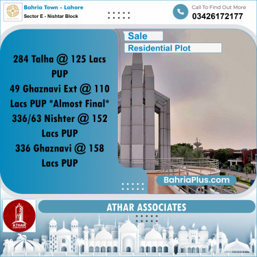 10 Marla Residential Plot for Sale in Sector E - Nishtar Block -  Bahria Town, Lahore - (BP-283272)