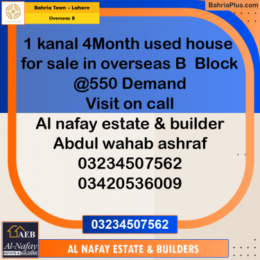 1 Kanal Residential Plot for Sale in Overseas B -  Bahria Town, Lahore - (BP-283330)