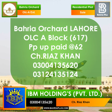 5 Marla Residential Plot for Sale in OLC-A Ext. Block -  Bahria Orchard, Lahore - (BP-283364)