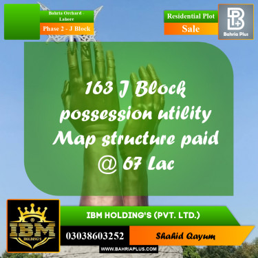 5 Marla Residential Plot for Sale in Phase 2 - J Block -  Bahria Orchard, Lahore - (BP-283440)