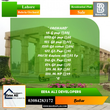 Residential Plot for Sale in Bahria Orchard, Lahore - (BP-283443)