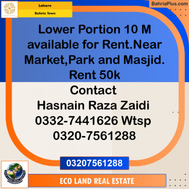 10 Marla Residential House for Rent in Bahria Town, Lahore - (BP-283638)