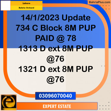 8 Marla Residential Plot for Sale in Bahria Orchard, Lahore - (BP-283662)