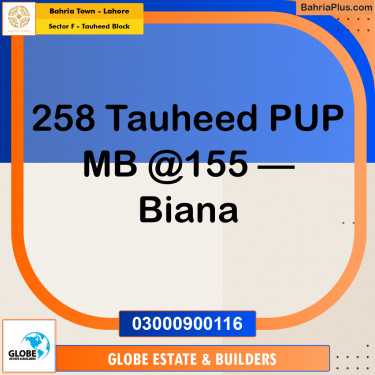 Residential Plot for Sale in Sector F - Tauheed Block -  Bahria Town, Lahore - (BP-283673)