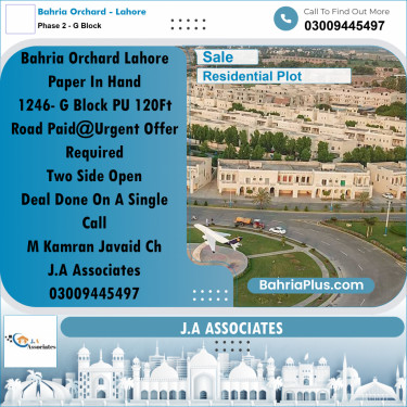 5 Marla Residential Plot for Sale in Phase 2 - G Block -  Bahria Orchard, Lahore - (BP-283684)