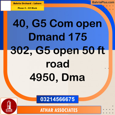 5 Marla Residential Plot for Sale in Phase 4 - G5 Block -  Bahria Orchard, Lahore - (BP-283692)