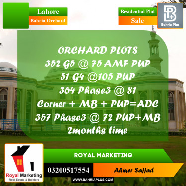 Residential Plot for Sale in Bahria Orchard, Lahore - (BP-283794)