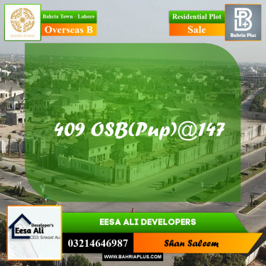 10 Marla Residential Plot for Sale in Overseas B -  Bahria Town, Lahore - (BP-283875)