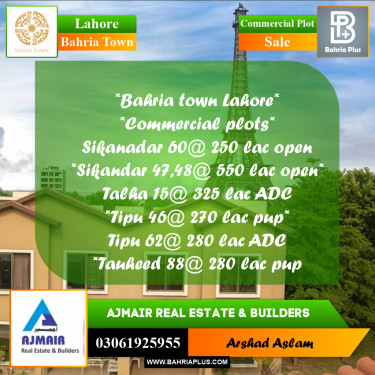 Commercial Plot for Sale in Bahria Town, Lahore - (BP-283940)