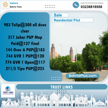 Residential Plot for Sale in Bahria Town, Lahore - (BP-283956)