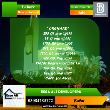 Residential Plot for Sale in Bahria Orchard, Lahore - (BP-283958)
