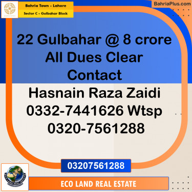 2 Kanal Residential Plot for Sale in Sector C - Gulbahar Block -  Bahria Town, Lahore - (BP-283998)