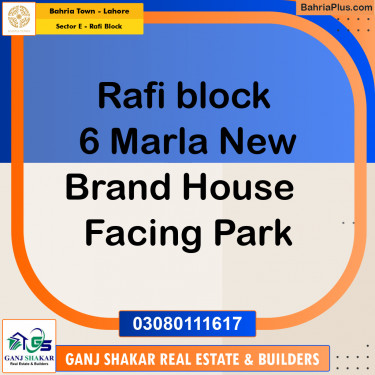 6 Marla Residential House for Sale in Sector E - Rafi Block -  Bahria Town, Lahore - (BP-284001)