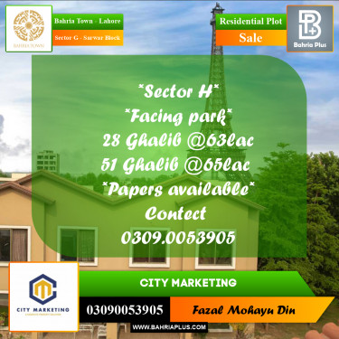 5 Marla Residential Plot for Sale in Sector G - Sarwar Block -  Bahria Town, Lahore - (BP-284006)