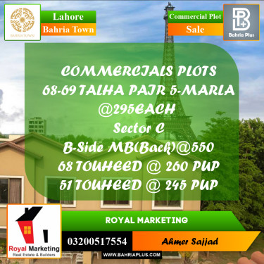 Commercial Plot for Sale in Bahria Town, Lahore - (BP-284019)