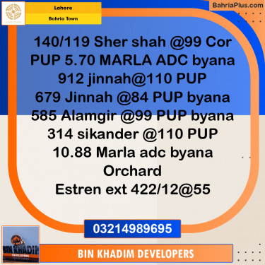 Residential Plot for Sale in Bahria Town, Lahore - (BP-284055)