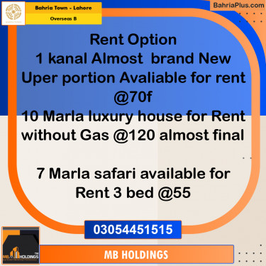 10 Marla Residential House for Sale in Overseas B -  Bahria Town, Lahore - (BP-284063)