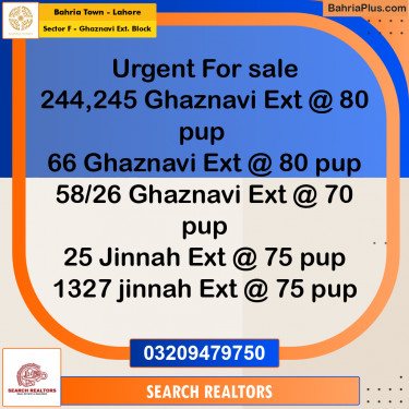 5 Marla Residential Plot for Sale in Sector F - Ghaznavi Ext. Block -  Bahria Town, Lahore - (BP-284079)