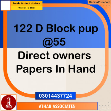 5 Marla Residential Plot for Sale in Phase 2 - D Block -  Bahria Orchard, Lahore - (BP-284086)