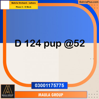 5 Marla Residential Plot for Sale in Phase 2 - D Block -  Bahria Orchard, Lahore - (BP-284151)
