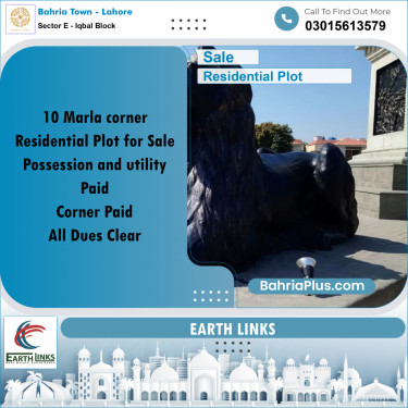 10 Marla Residential Plot for Sale in Sector E - Iqbal Block -  Bahria Town, Lahore - (BP-284165)