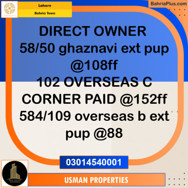 Residential Plot for Sale in Bahria Town, Lahore - (BP-284214)