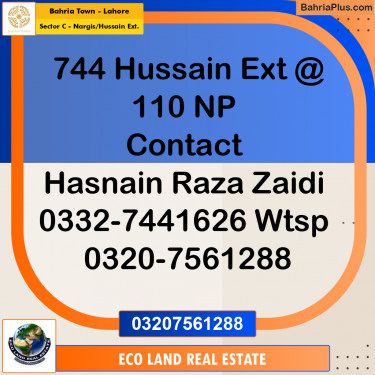 10 Marla Residential Plot for Sale in Sector C - Nargis/Hussain Ext. -  Bahria Town, Lahore - (BP-284320)