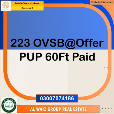20 Marla Residential Plot for Sale in Overseas B -  Bahria Town, Lahore - (BP-284357)