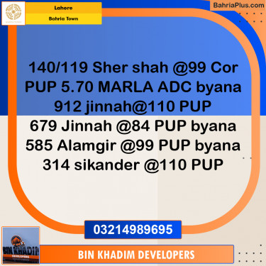 Residential Plot for Sale in Bahria Town, Lahore - (BP-284370)