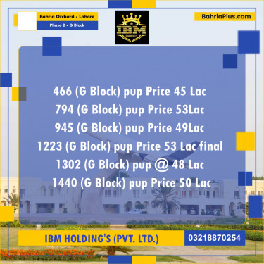 5 Marla Residential Plot for Sale in Phase 2 - G Block -  Bahria Orchard, Lahore - (BP-284528)