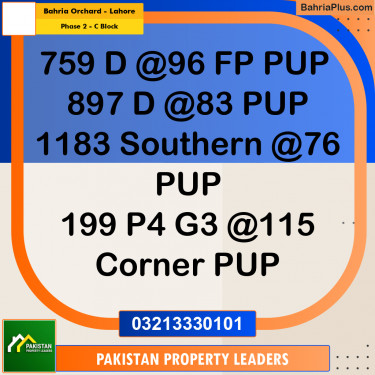 8 Marla Residential Plot for Sale in Phase 2 - C Block -  Bahria Orchard, Lahore - (BP-284545)