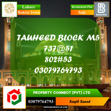 Residential Plot for Sale in Bahria Town, Lahore - (BP-284547)