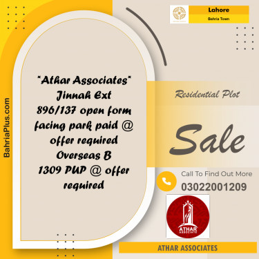 Residential Plot for Sale in Bahria Town, Lahore - (BP-284699)